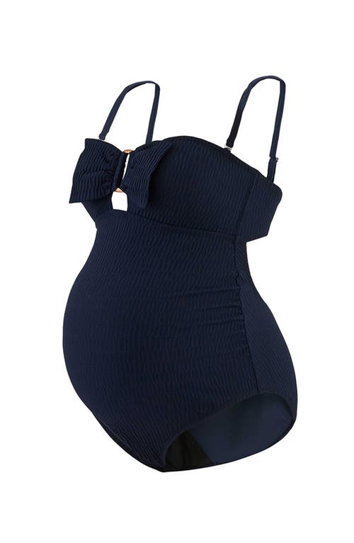 Cache Coeur Maternity Bamboo One-piece Swimsuit In Blue