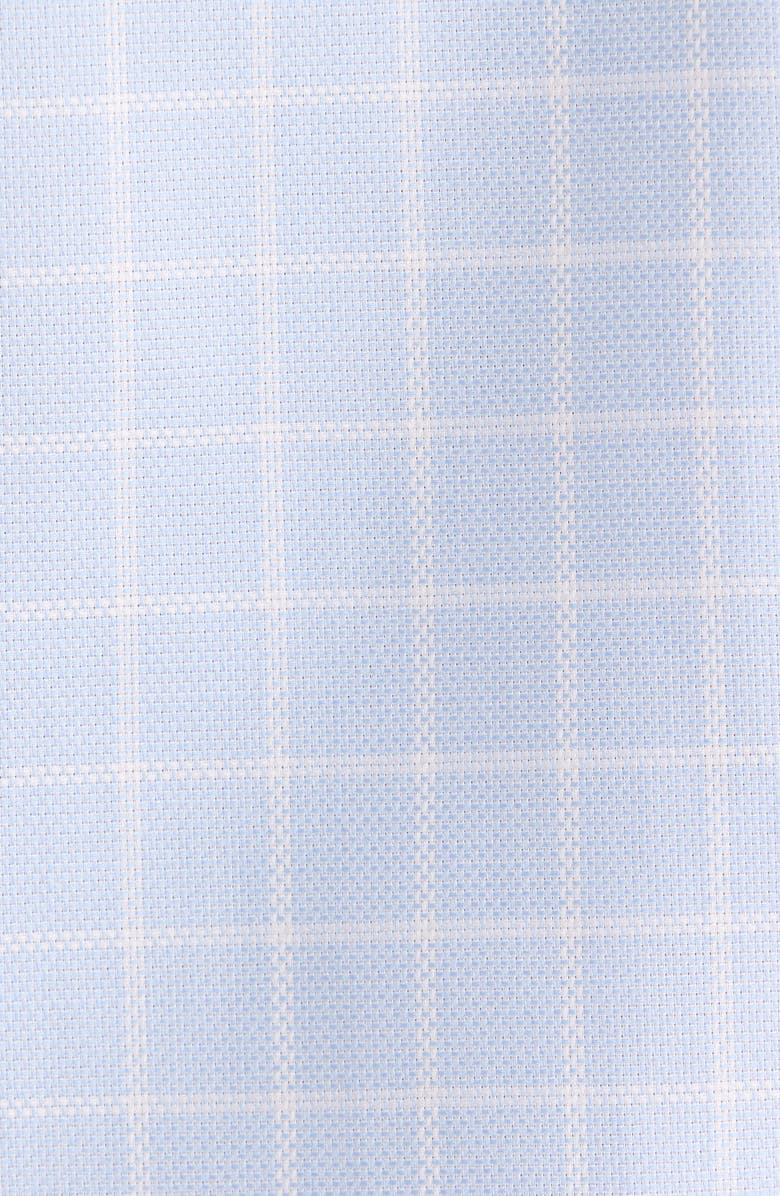 Nordstrom Traditional Fit Check Premium Non-Iron Cotton Dress Shirt, Alternate, color, Light Blue Angelo Pane