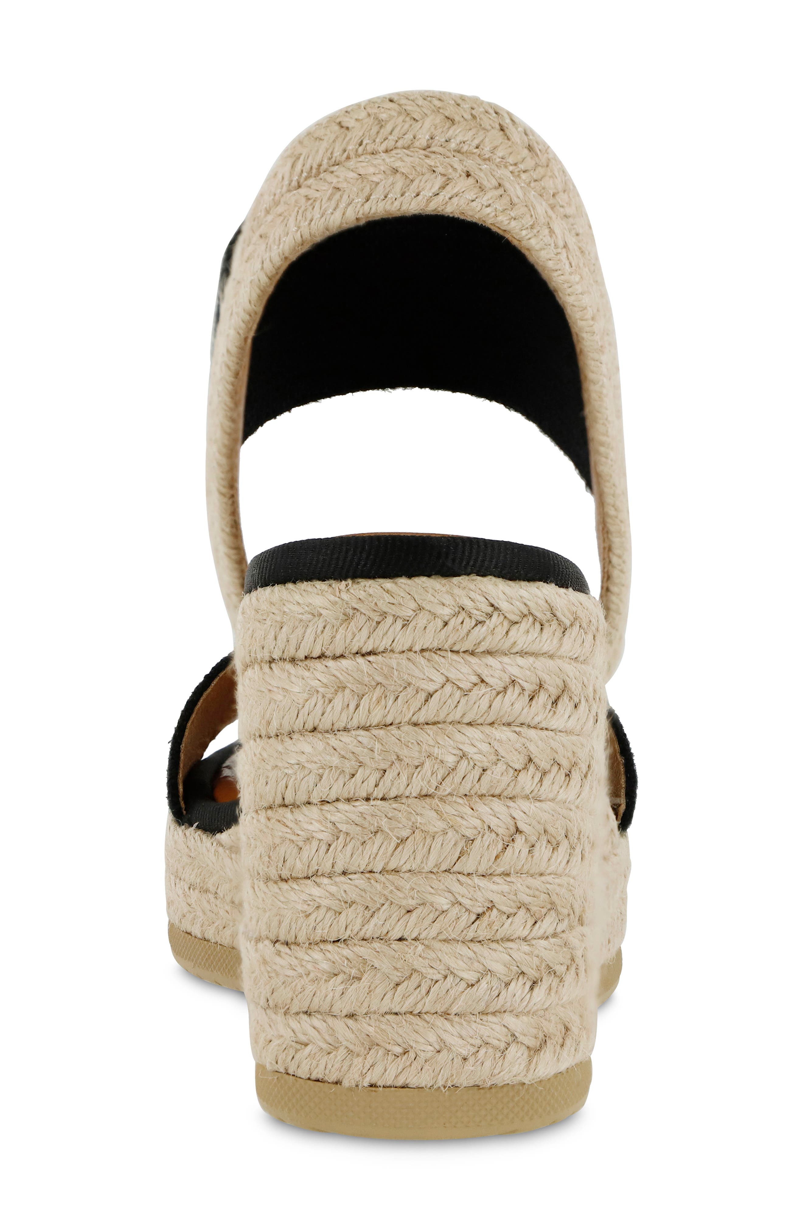 MIA Brittni Espadrille Wedge Sandal, Alternate, color, Black Elas