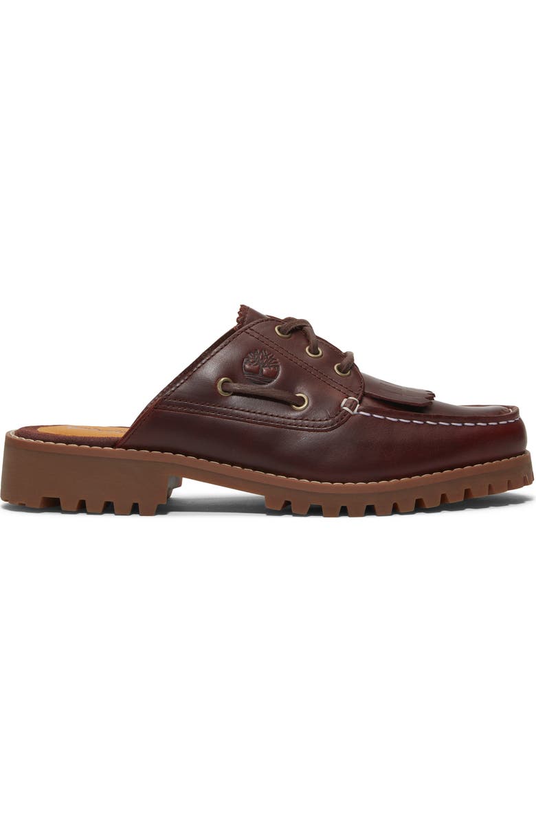 Timberland Authentic 3-Eye Lug Mule, Alternate, color, Burgundy Full Grain
