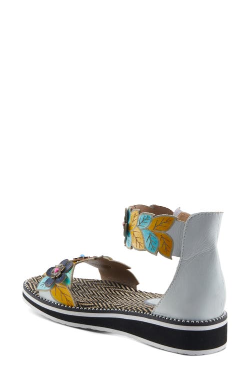 L'artiste By Spring Step Cruzer Ankle Strap Sandal In White Multi