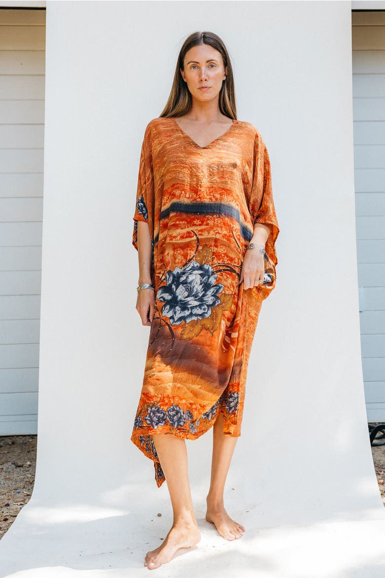 Long Caftan Rex, Alternate, color, Orange