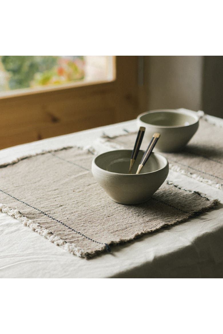 Set of 4 Handloom Placemats Juarez, Alternate, color, Rugcycled, Black, Natural