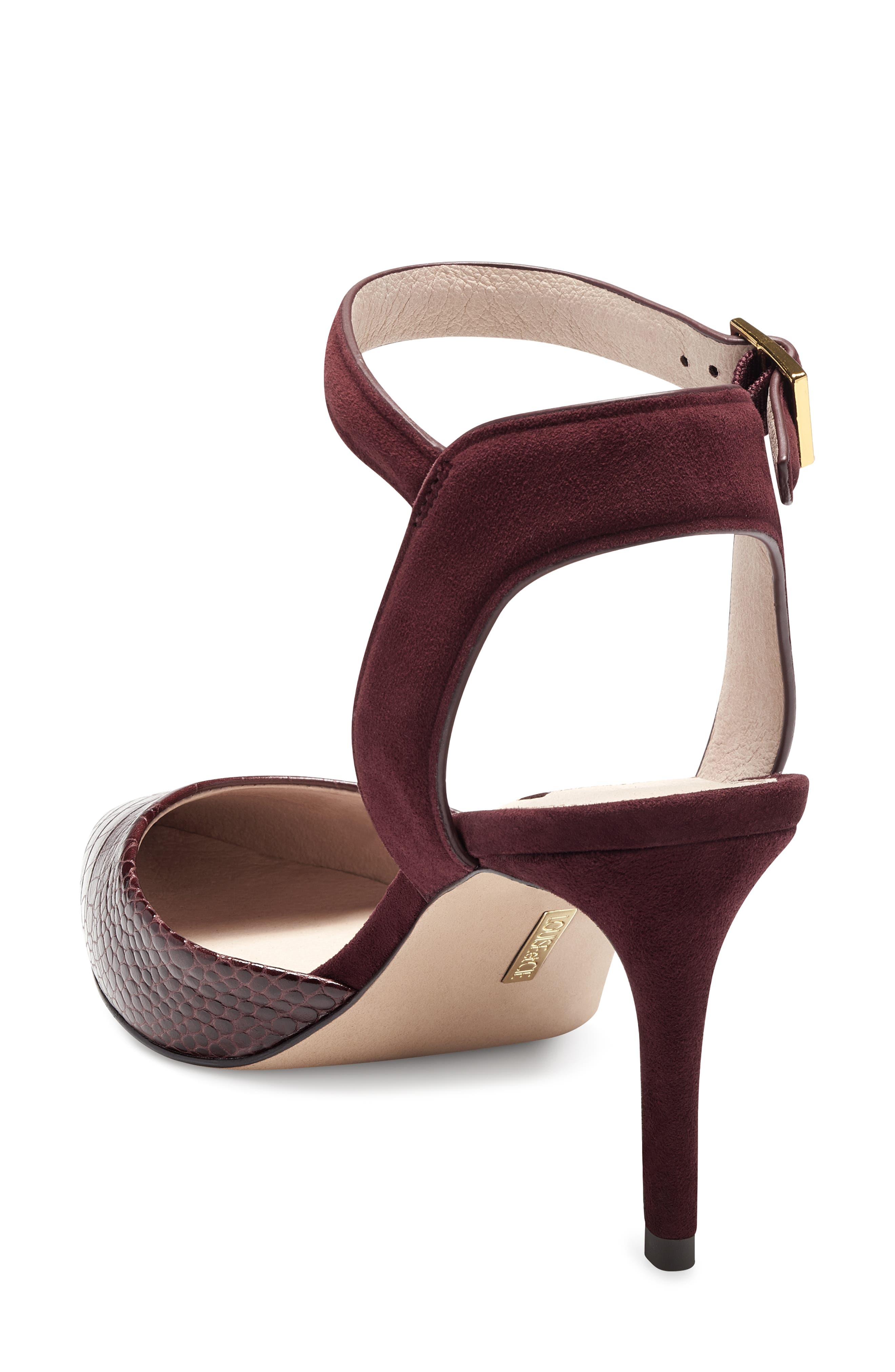 Kota Ankle Strap Pump, Alternate, color, BURGUNDY SUEDE