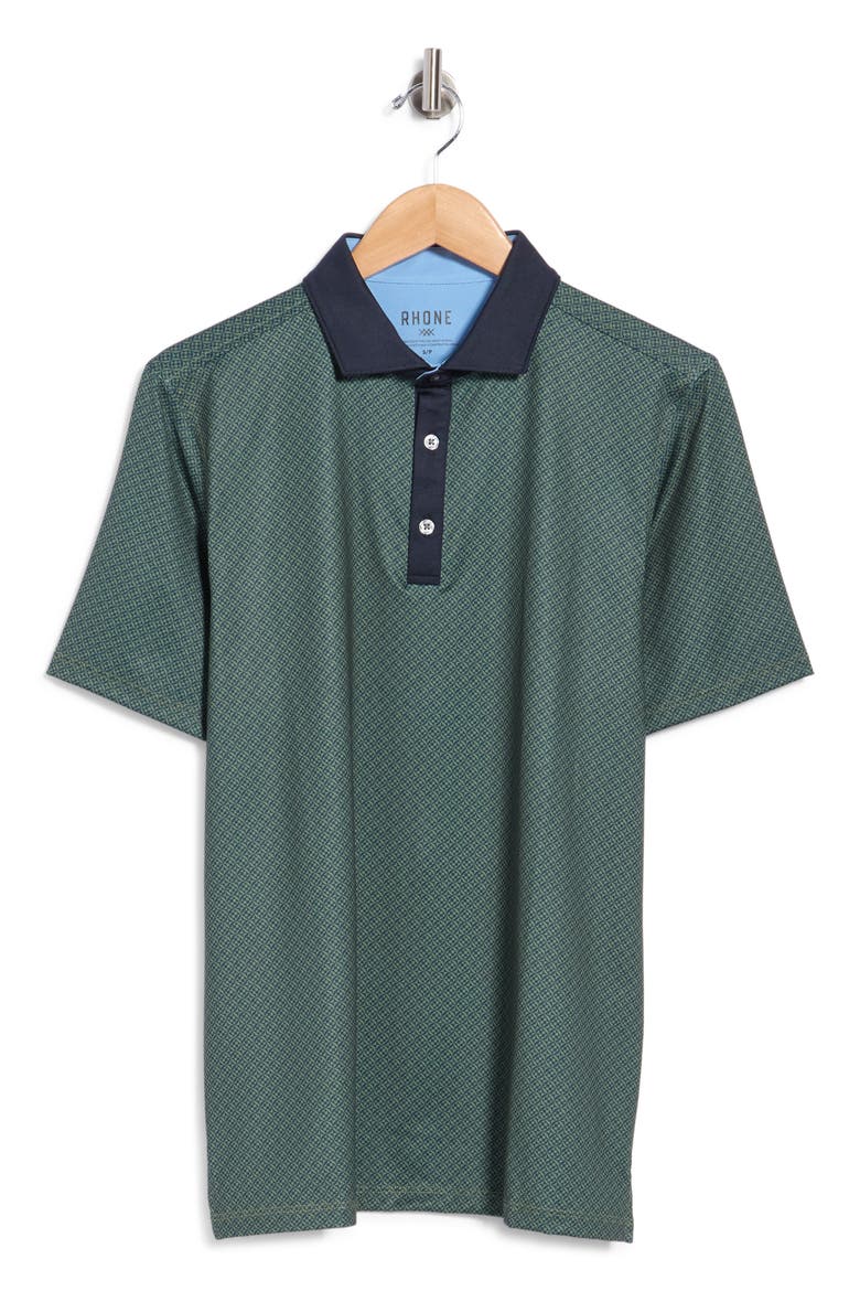 Golf Sport Geometric Performance Polo, Main, color, GREEN OLIVE CIRCLE GEO