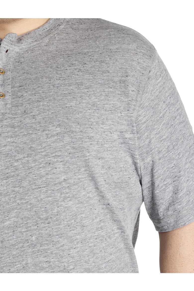 Big & Tall Linen-Blend Henley T-Shirt, Alternate, color, BLACKENED PEARL