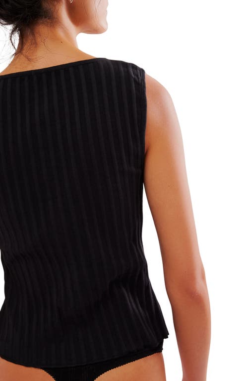 Free People Tilly Rib Button-up Top In Black
