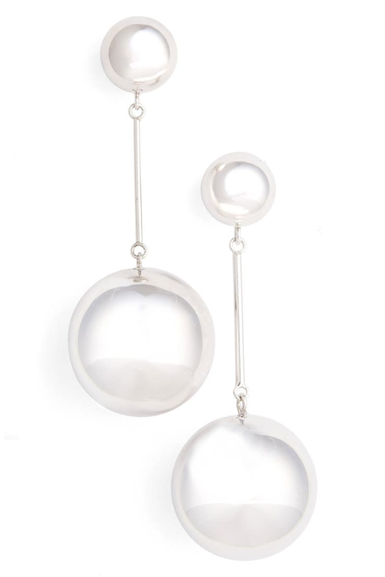 J.W.ANDERSON Sphere Drop Earrings, Main, color, SILVER