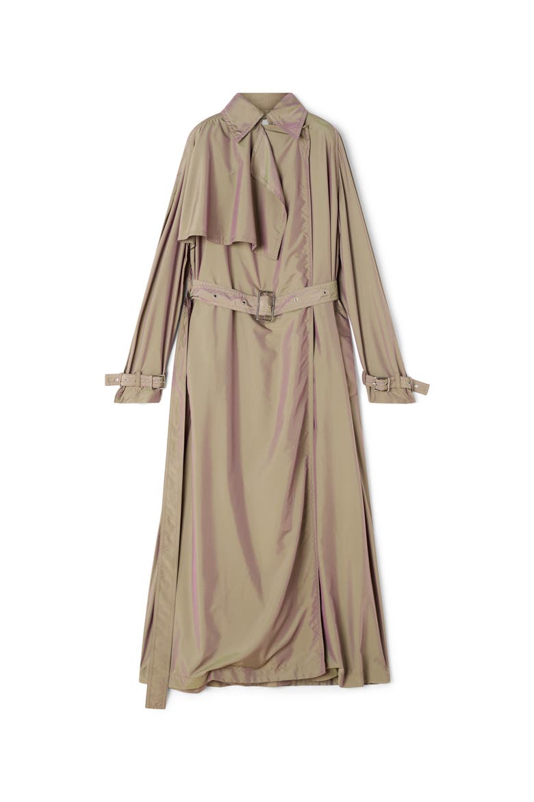 Flowing Taffeta Trench Coat, Alternate, color, Taupe