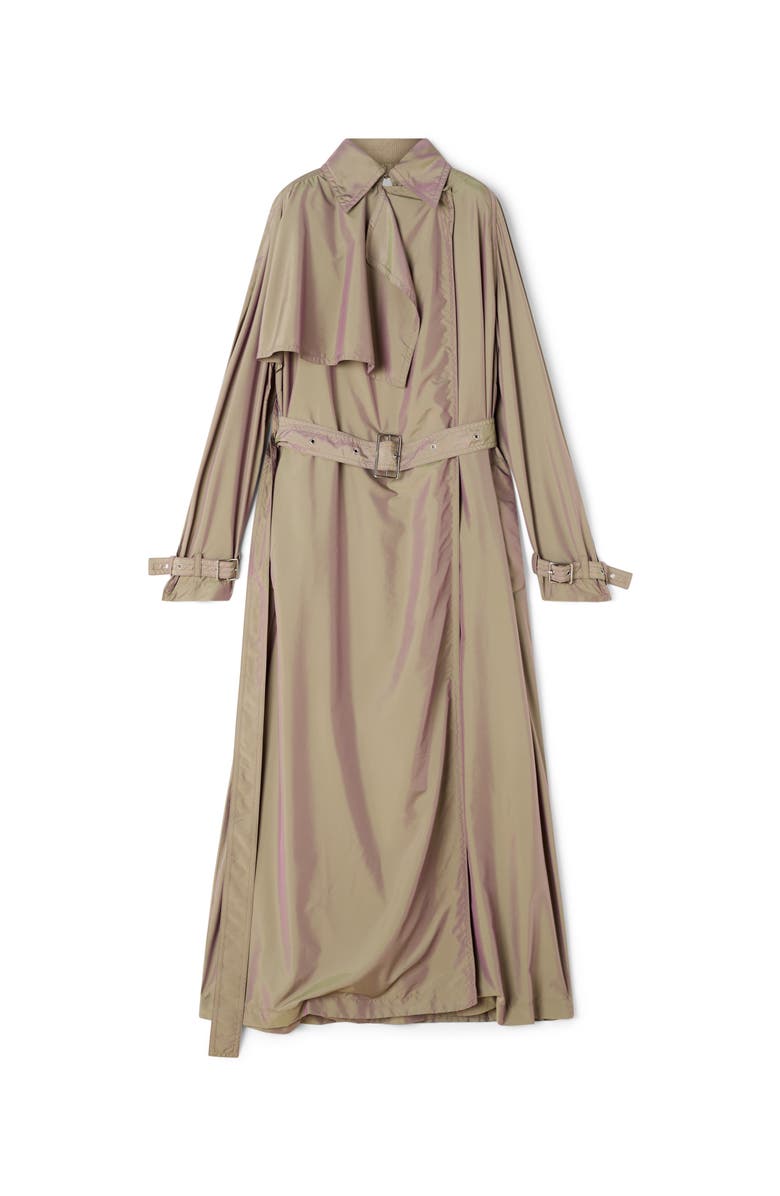 Lanvin Black Flowing Taffeta Trench Coat, Alternate, color, Taupe