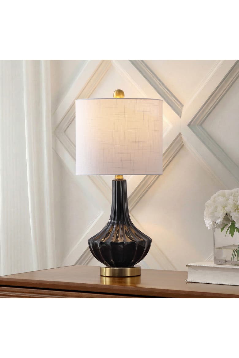Parker 21.5" Contemporary Traditional Ceramic/Metal Gourd LED Table Lamp, Alternate, color, Black