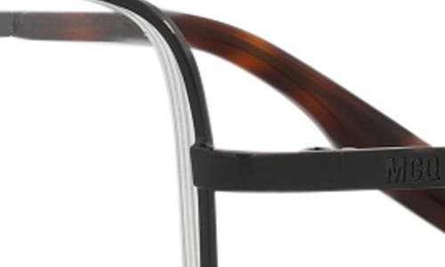 Alexander Mcqueen Mcqueen 52mm Square Optical Glasses In Black Black Transparent