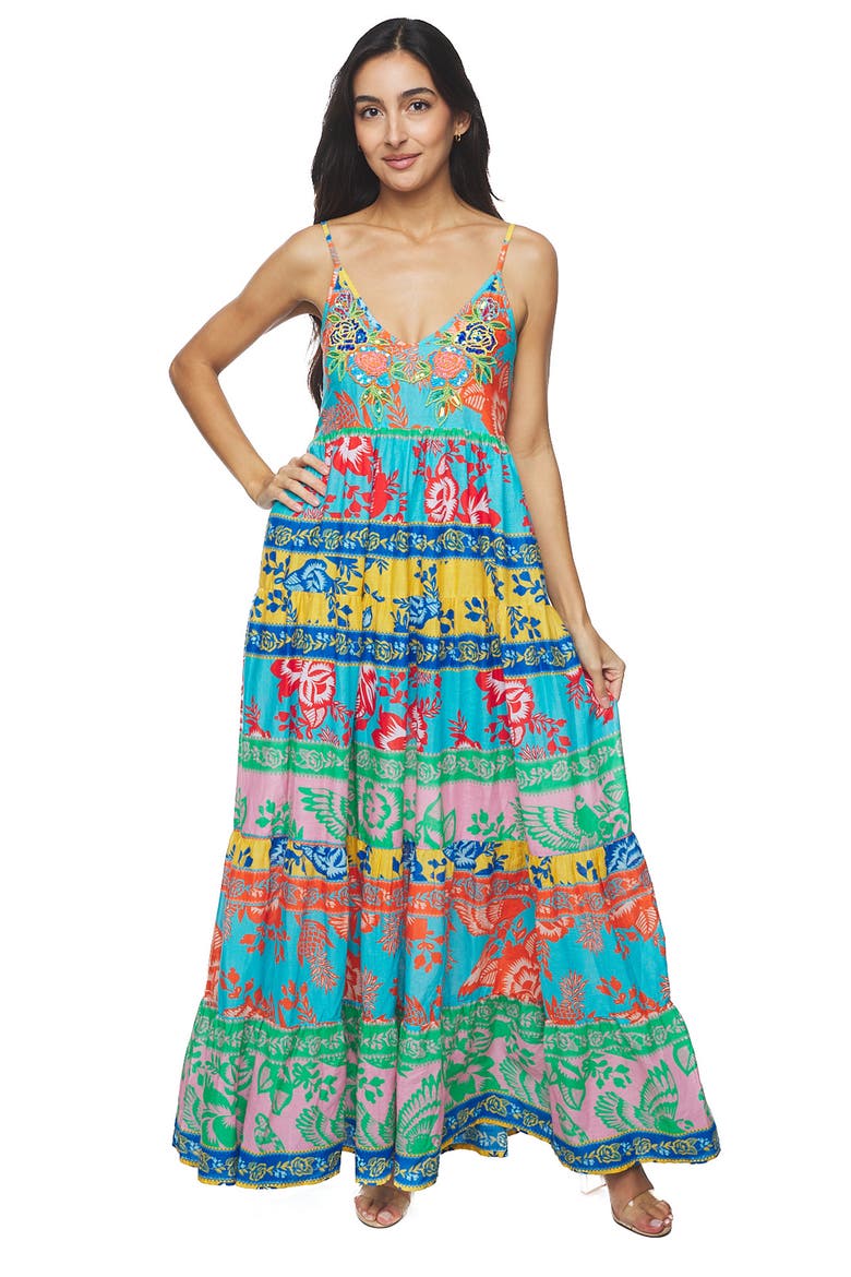 Bead Embellished Maxi Dress, Alternate, color, BLUE