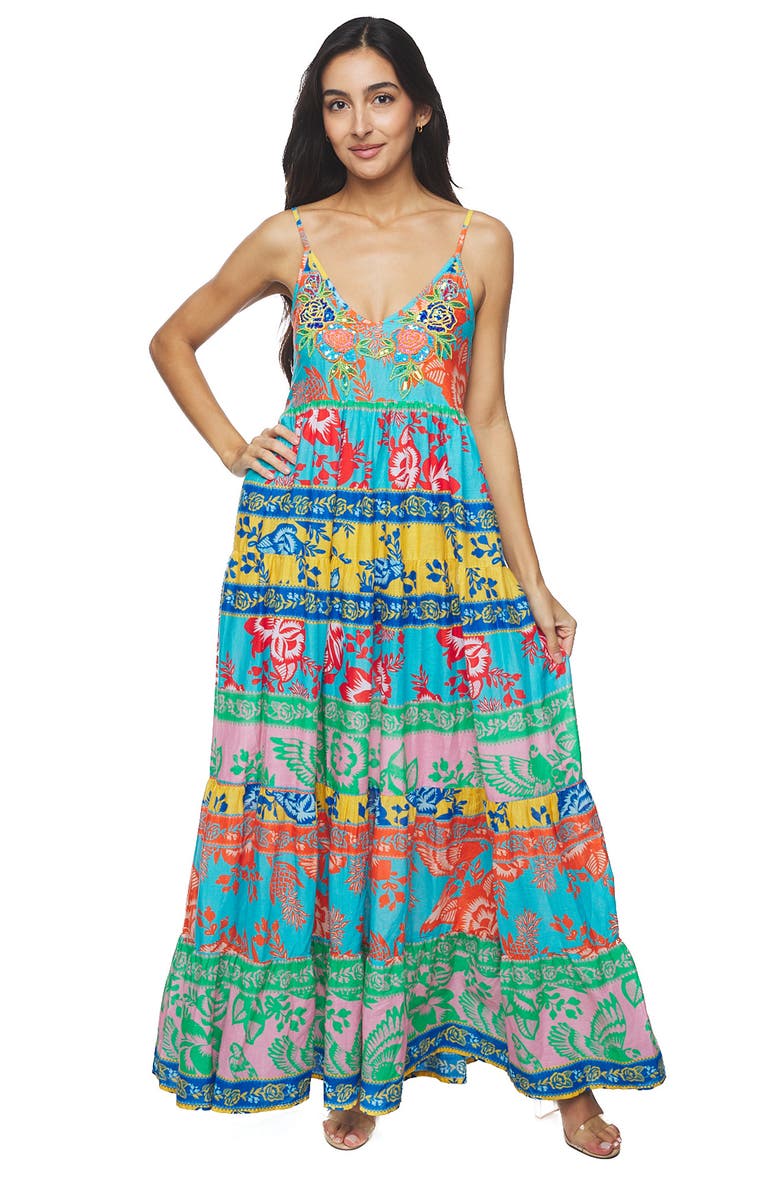 RANEES Bead Embellished Maxi Dress, Alternate, color, Blue