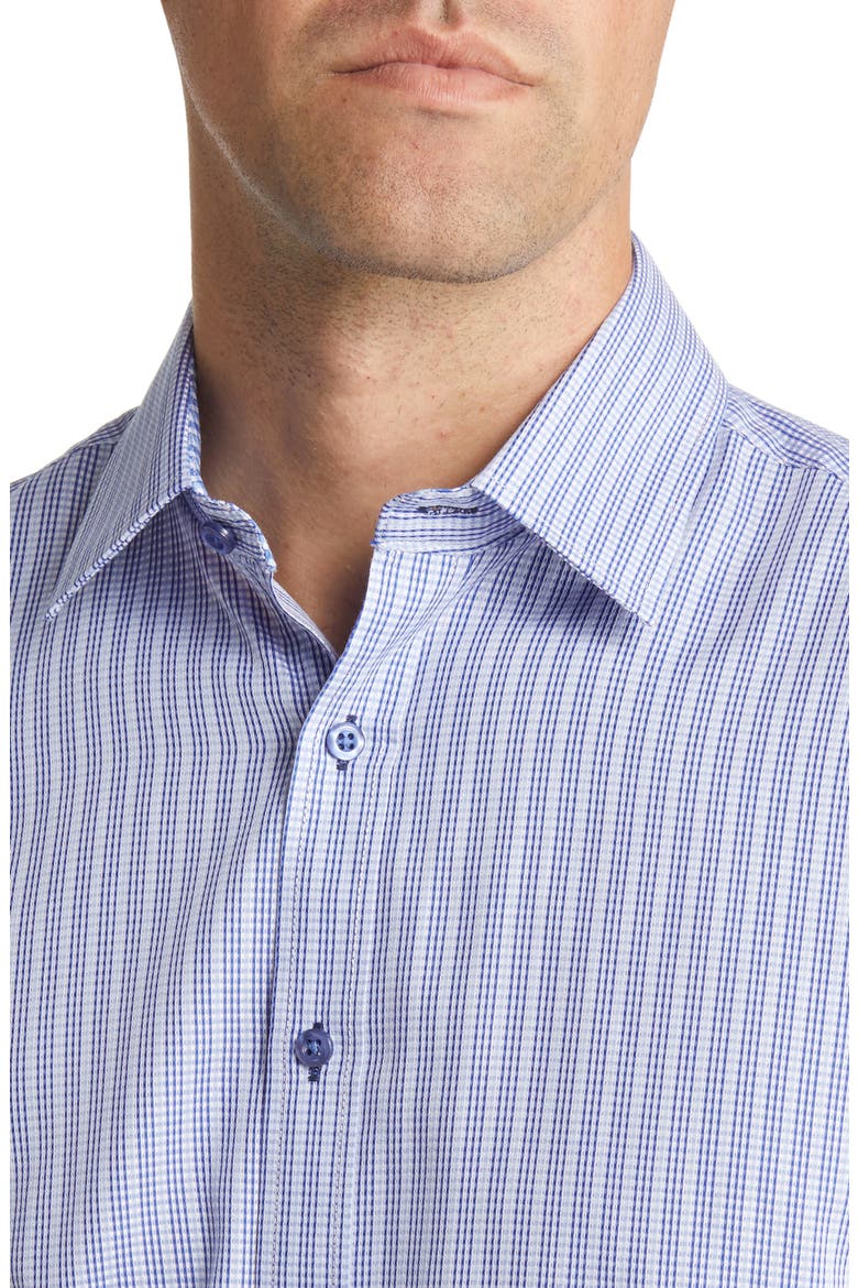 Trim Fit Stripe Dress Shirt, Alternate, color, NAVY