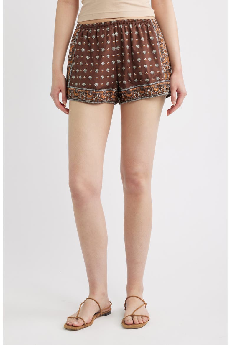 Vienna Print Cotton Shorts, Main, color, TERRE FOULARD DE LA MER