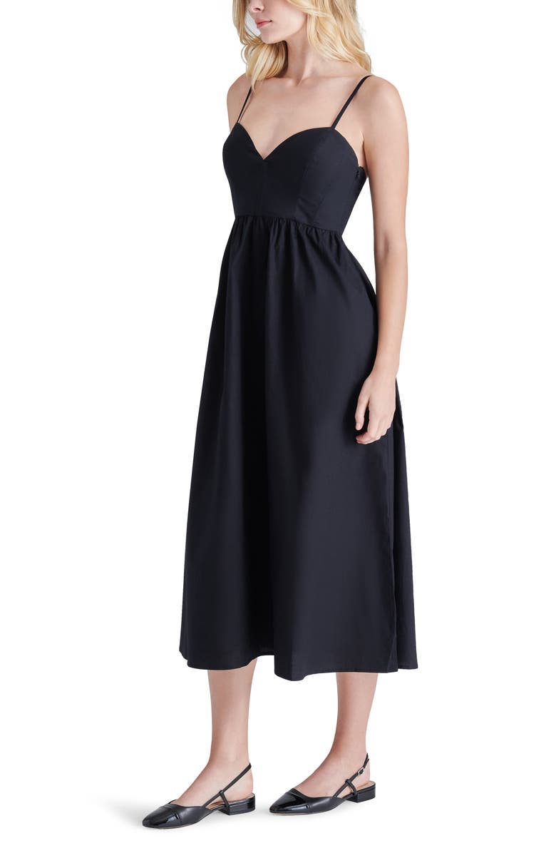 Steve Madden Sweetheart Neck Midi Dress, Alternate, color, 