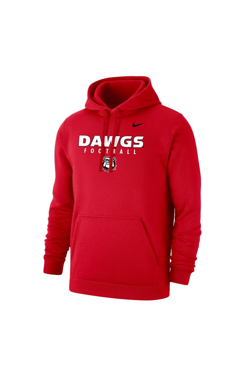 Nike Men's Nike Red Georgia Bulldogs Football Drop Club Pullover Hoodie, Alternate, color, 