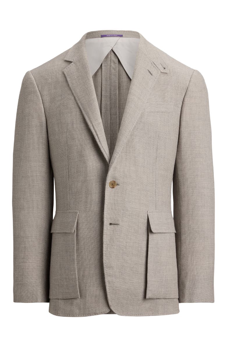 Textured Open Weave Cashmere and Wool Sport Coat, Alternate, color, PEARL GREY