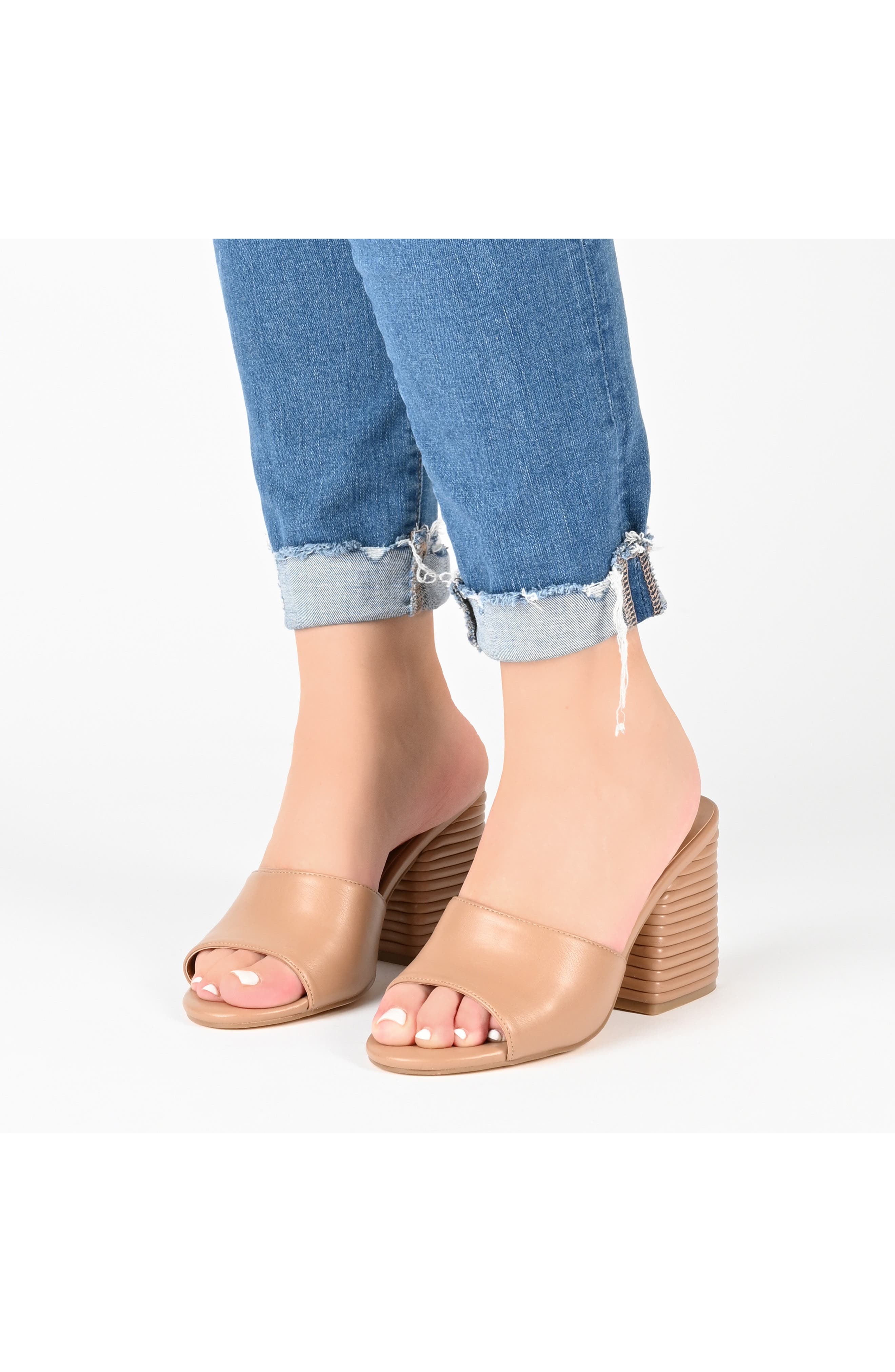 Leslee Peep-Toe Pump, Alternate, color, CAMEL