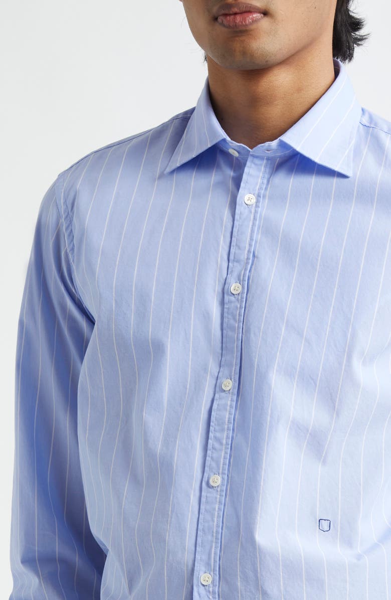 Massimo Alba Genova Stripe Button-Up Shirt, Alternate, color, Celeste