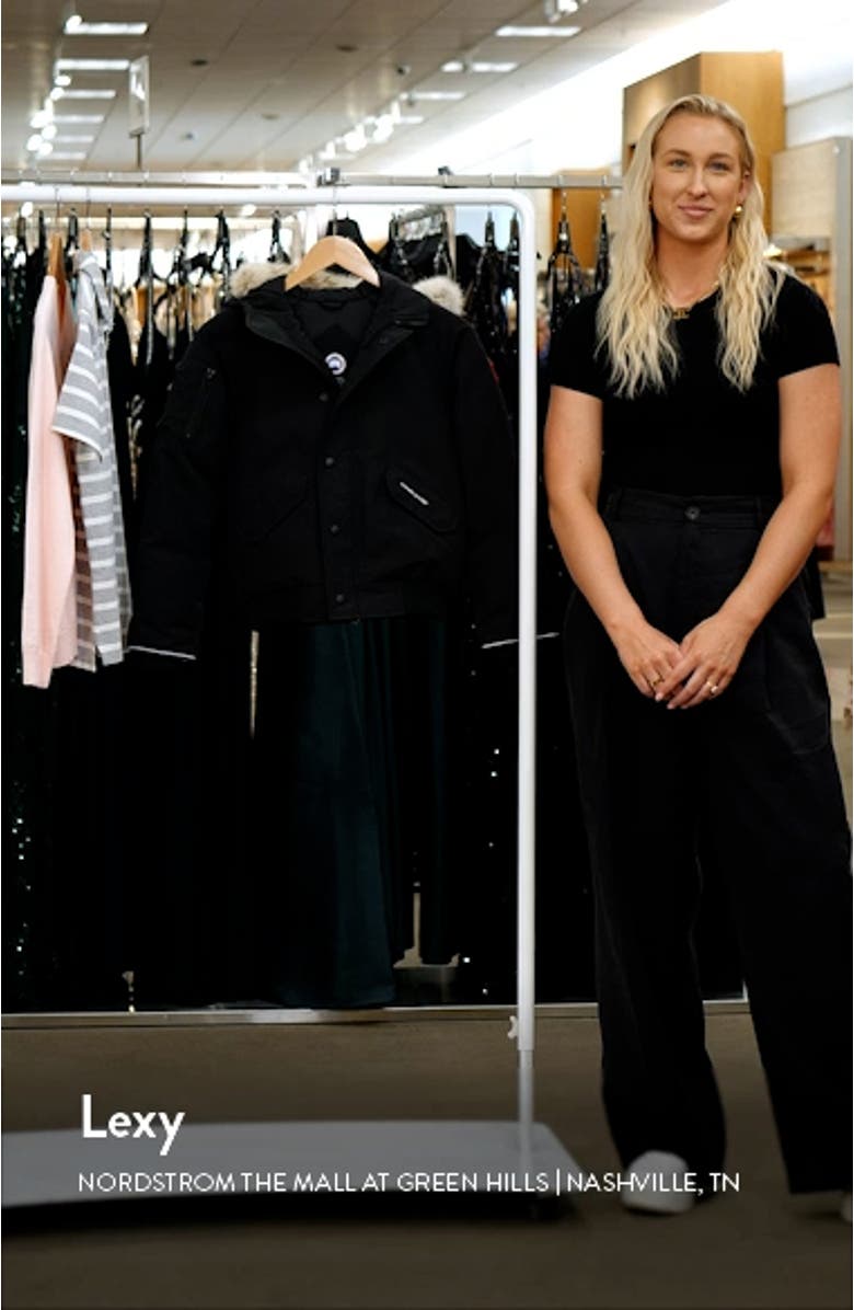 'Rundle' Down Bomber Jacket with Genuine Coyote Fur Trim, sales video thumbnail