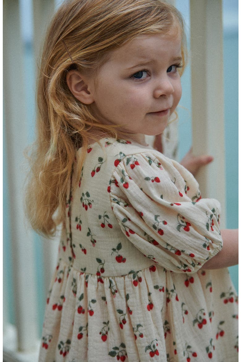 Kids' Albertine Organic Cotton Muslin Dress, Alternate, color, STRAWBERRY BLUSH PRI