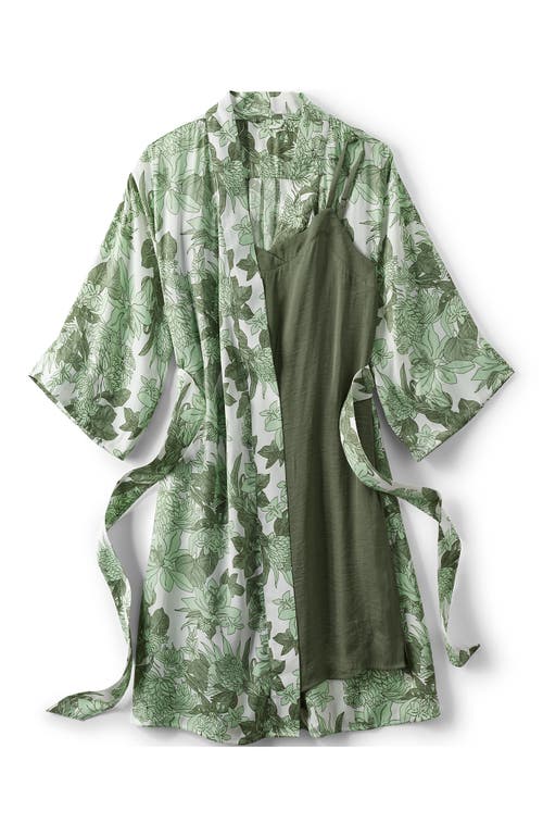 LANDS' END LANDS' END MATTE SATIN 2 PIECE PAJAMA SET