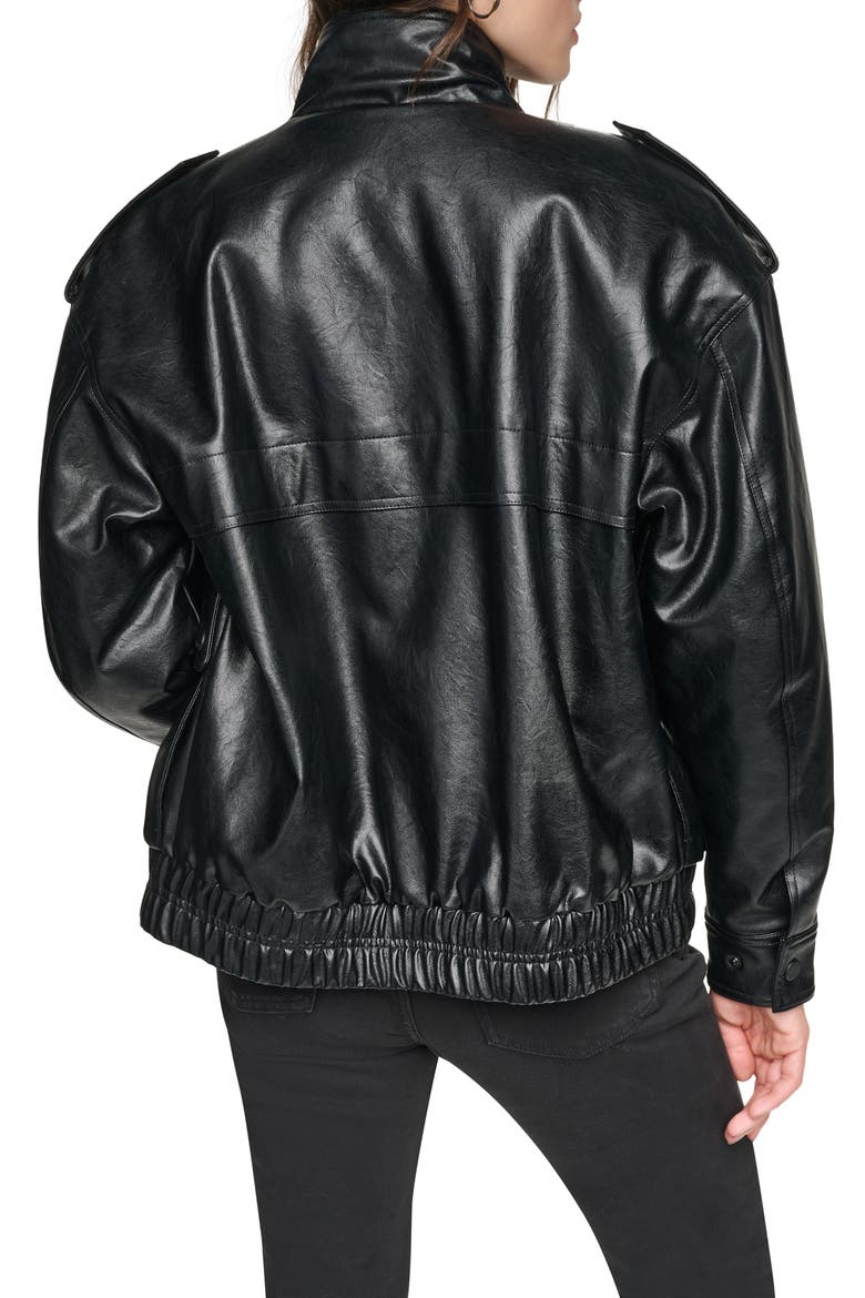 Sorbow Relaxed Faux Fur Lined Bomber Jacket, Alternate, color, BLACK
