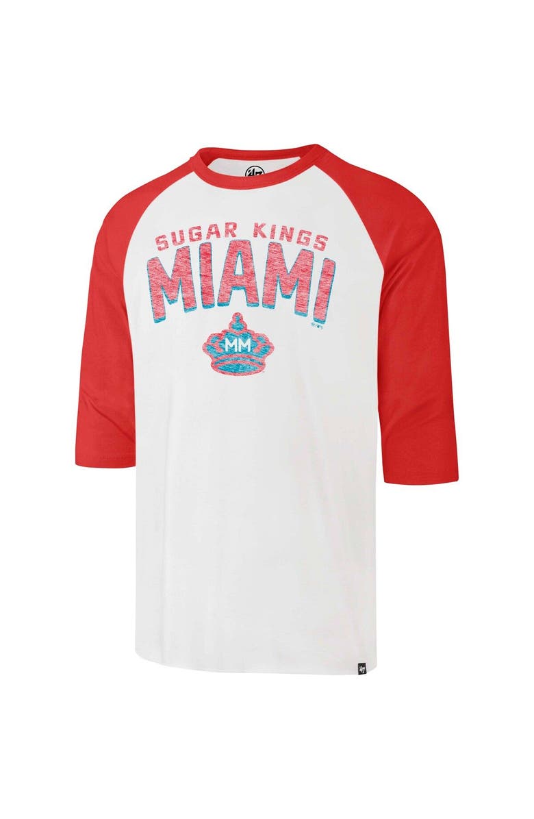 '47 Men's '47 Cream Miami Marlins City Connect Crescent Franklin Raglan 3/4-Sleeve T-Shirt, Alternate, color, 