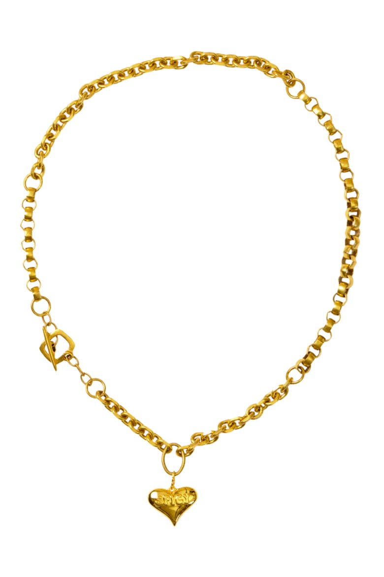 Tito Antique Gold Heart Pendant Necklace, Main, color, Gold