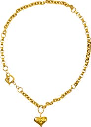 SHOP SPICY DAN Tito Antique Gold Heart Pendant Necklace