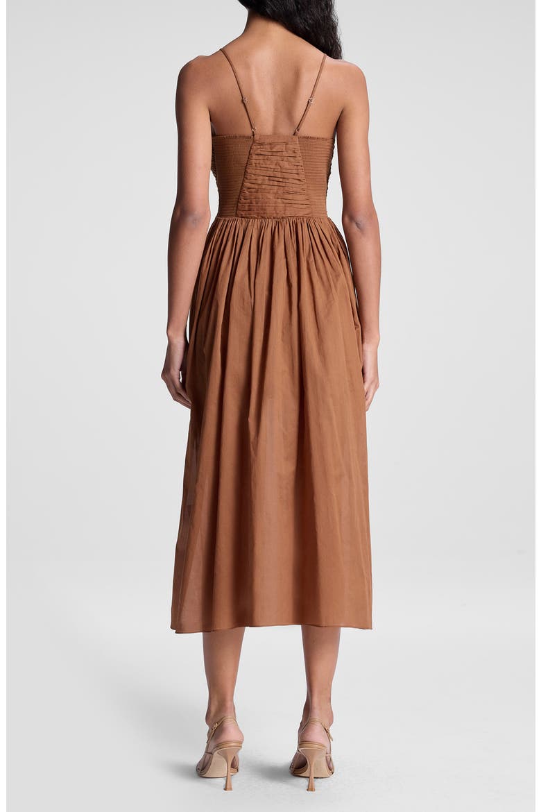 Rumi Beaded Cotton Voile Midi Dress, Alternate, color, LIGHT CHESTNUT