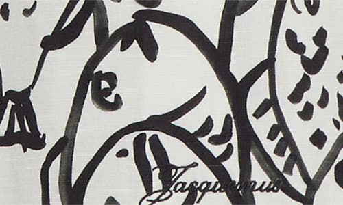 Jacquemus 'la Chemise Simon' White Shirt With All-over Printed Motif In Fish Black And White