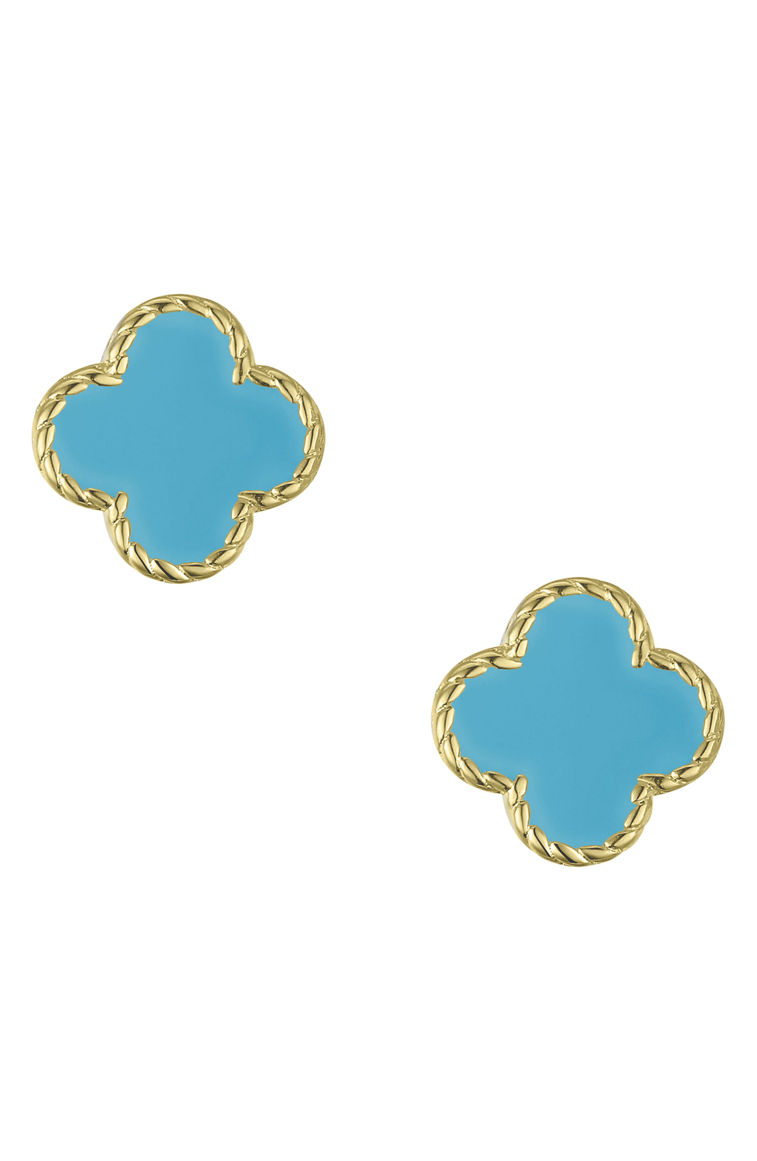 Lily Nily Kids' Clover Stud Earrings in Turquoise 