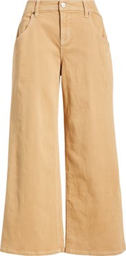 CITY BLUES Curve Yoke Wide Leg Ankle Jeans