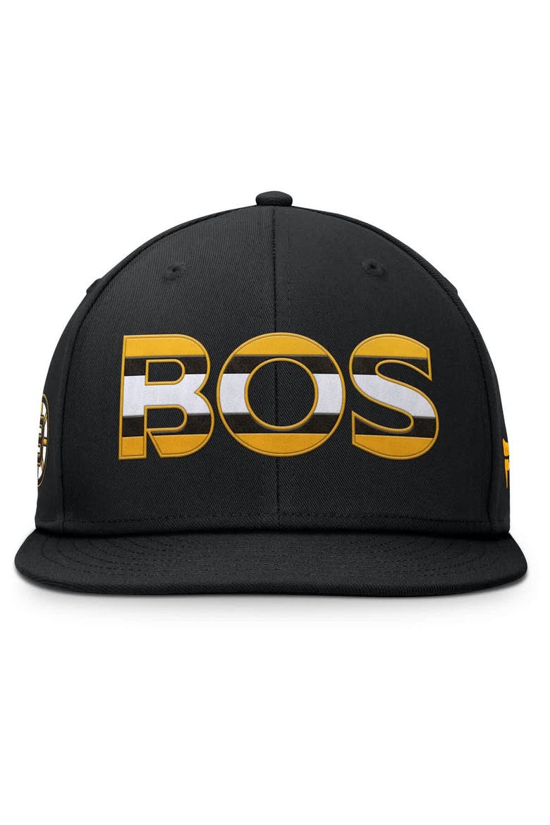 Men's Fanatics Black Boston Bruins Authentic Pro Rink Snapback Hat, Alternate, color, Black