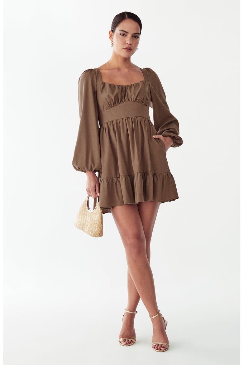 Wrenn Mini Dress, Alternate, color, Mocha