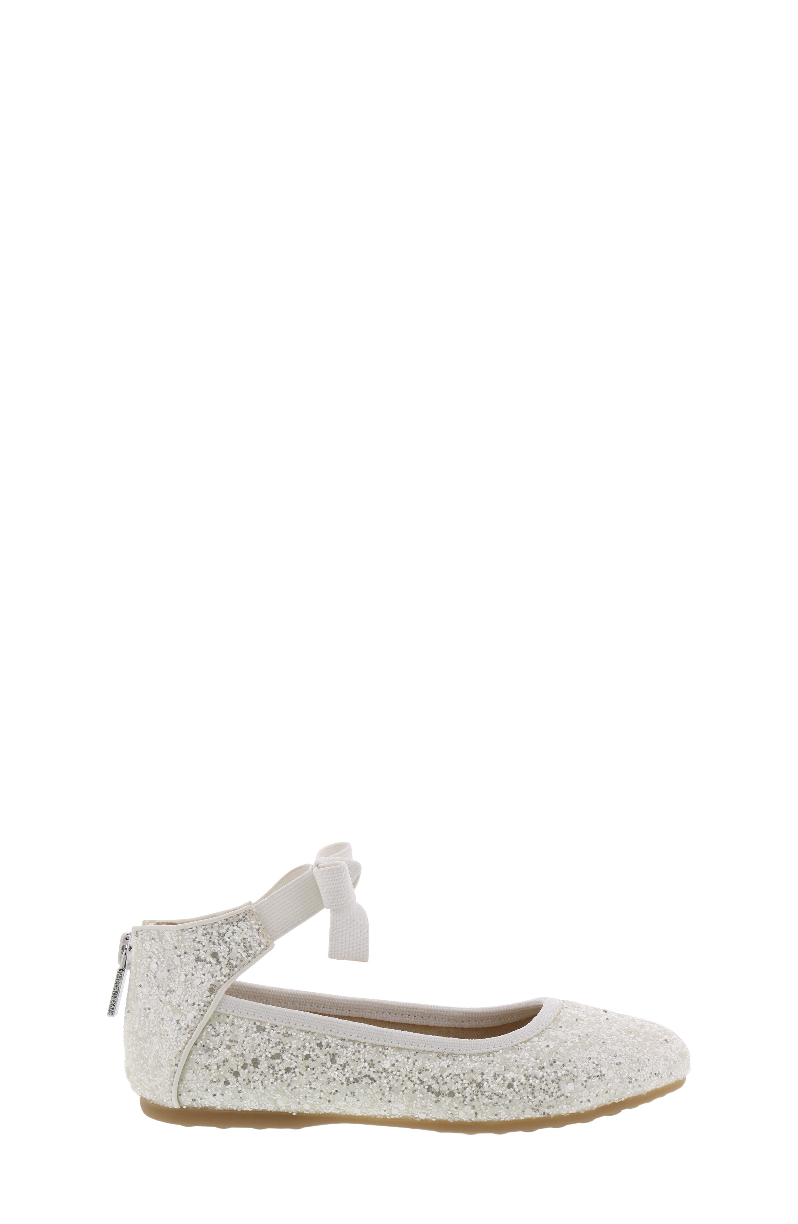 Rose Bow Ballet Flat, Alternate, color, WHITE SUGAR GLITTER