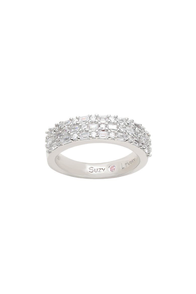 Sterling Silver Cubic Zirconia Ring, Alternate, color, WHITE
