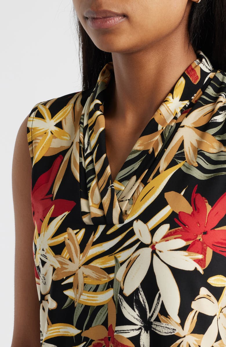 Anne Klein Printed Triple Pleat Sleeveless Top, Alternate, color, 