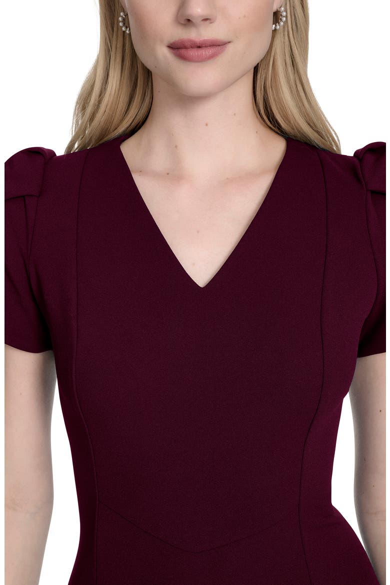 Tulip Sleeve Midi Dress, Alternate, color, AUBERGINE
