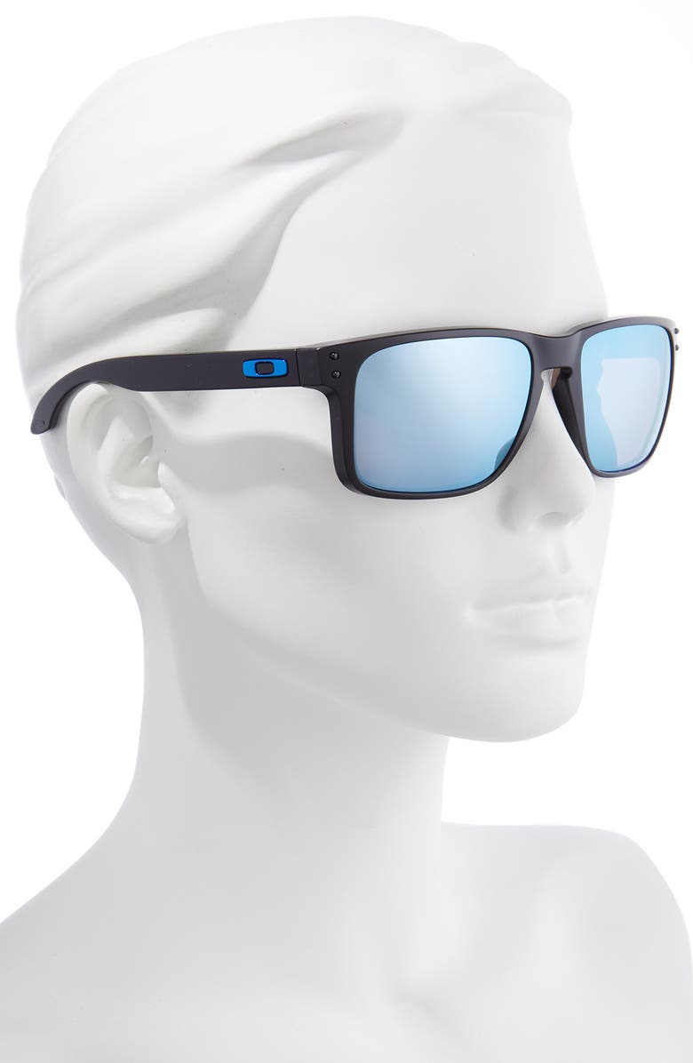 Oakley 59mm Polarized Square Sunglasses, Alternate, color, Matte Black/ Deep Polarized