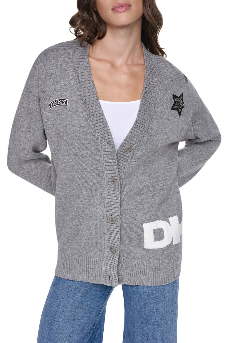 Pins Patches Cardigan, Main, color, FEATHER HE