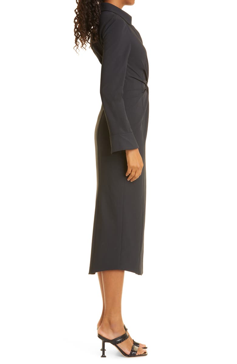 Cinq à Sept Mckenna Long Sleeve Midi Dress, Alternate, color, Black