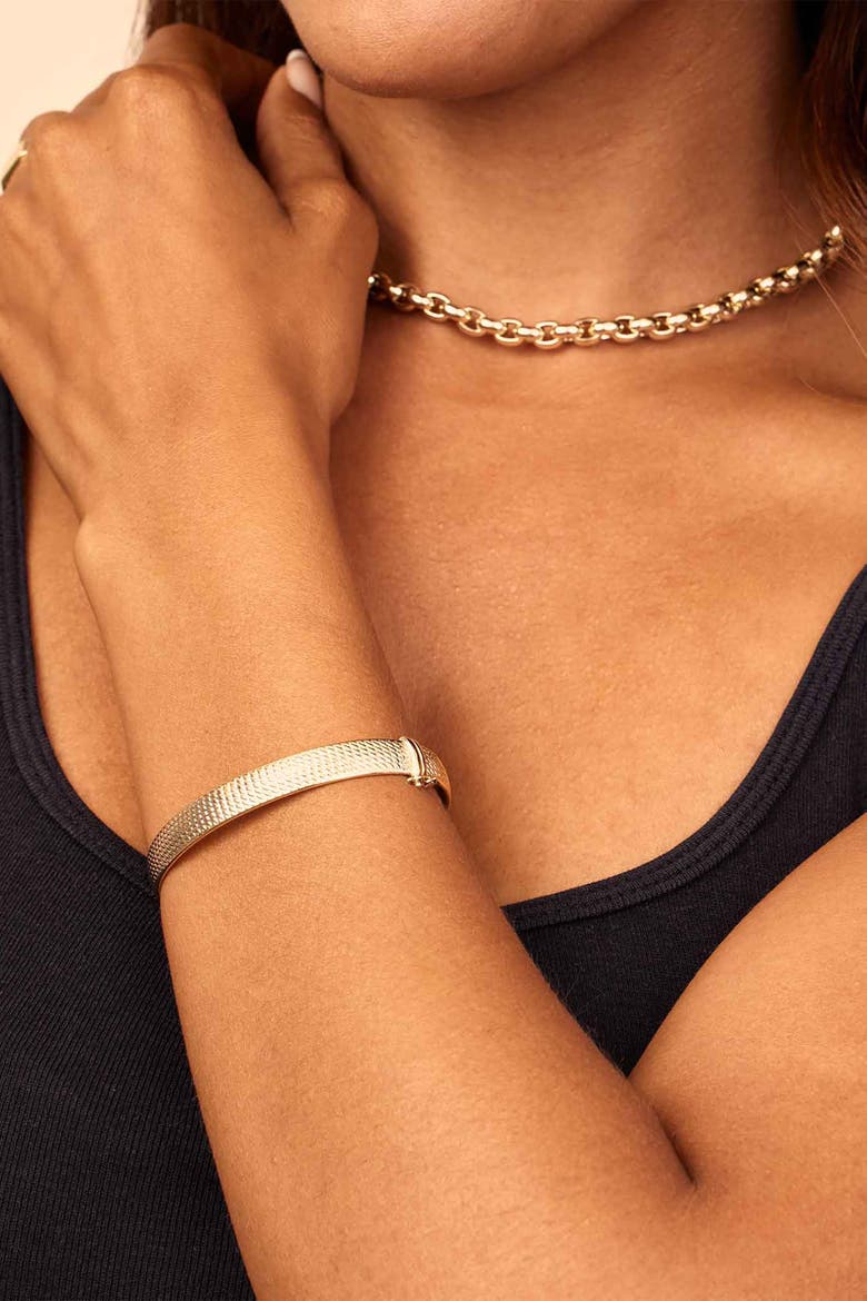 14K Yellow Gold Moto Bangle, Alternate, color, Yellow Gold