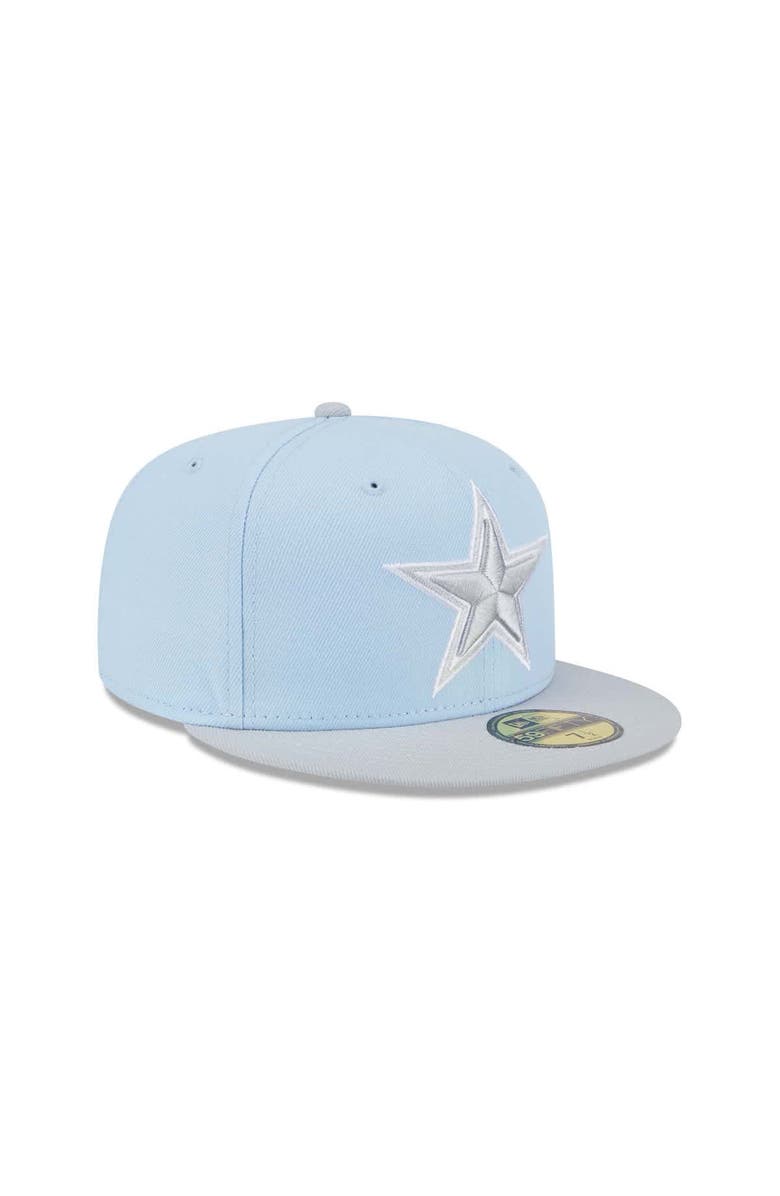 New Era Men's New Era Light Blue/Gray Dallas Cowboys Color Pack Two-Tone 59FIFTY Fitted Hat, Alternate, color, 