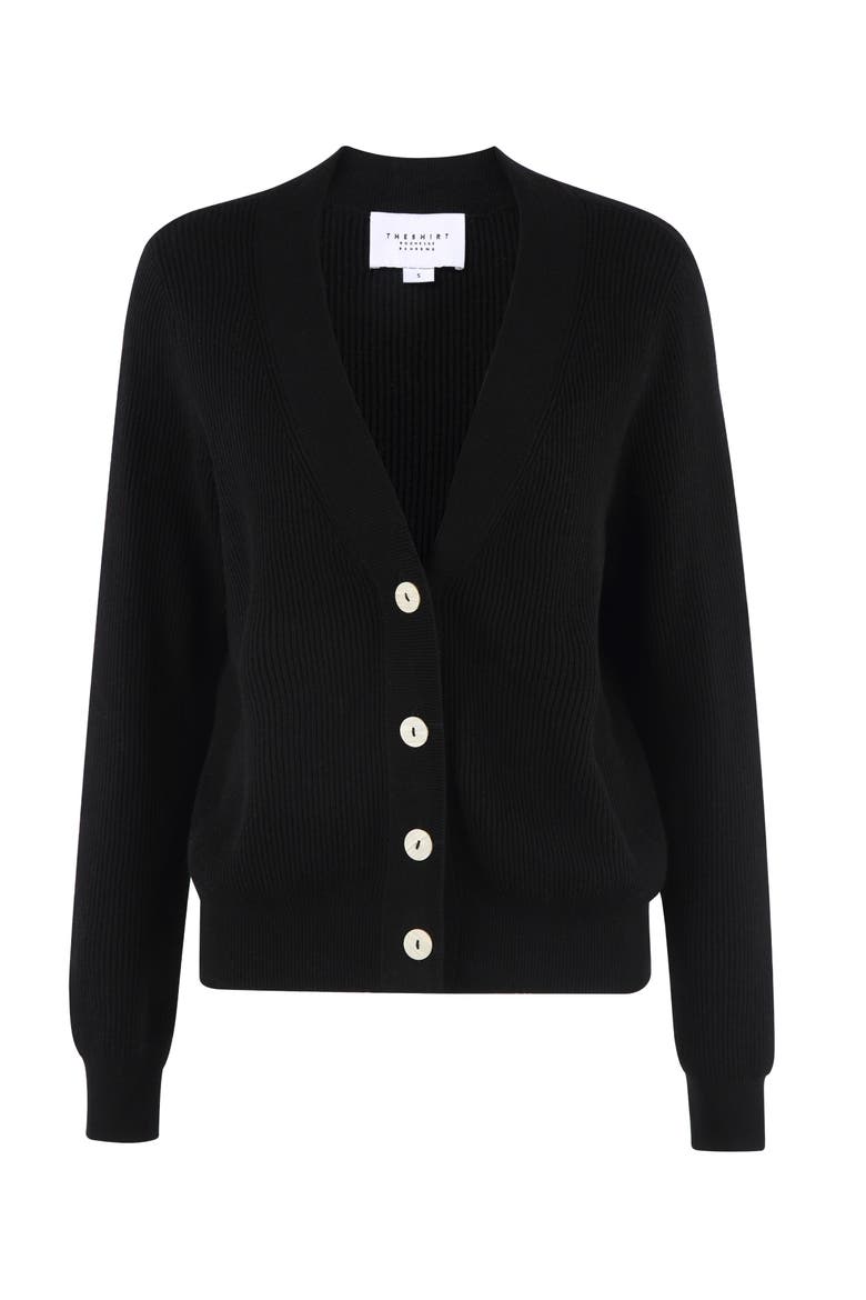 The V-Neck Cotton Cashmere Sweater, Main, color, Black