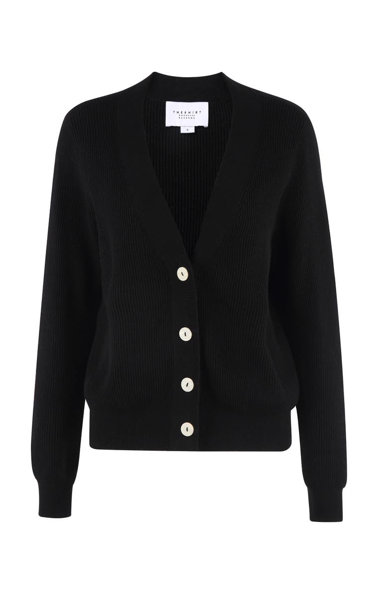 The Shirt by Rochelle Behrens The V-Neck Cotton Cashmere Sweater, Main, color, Black