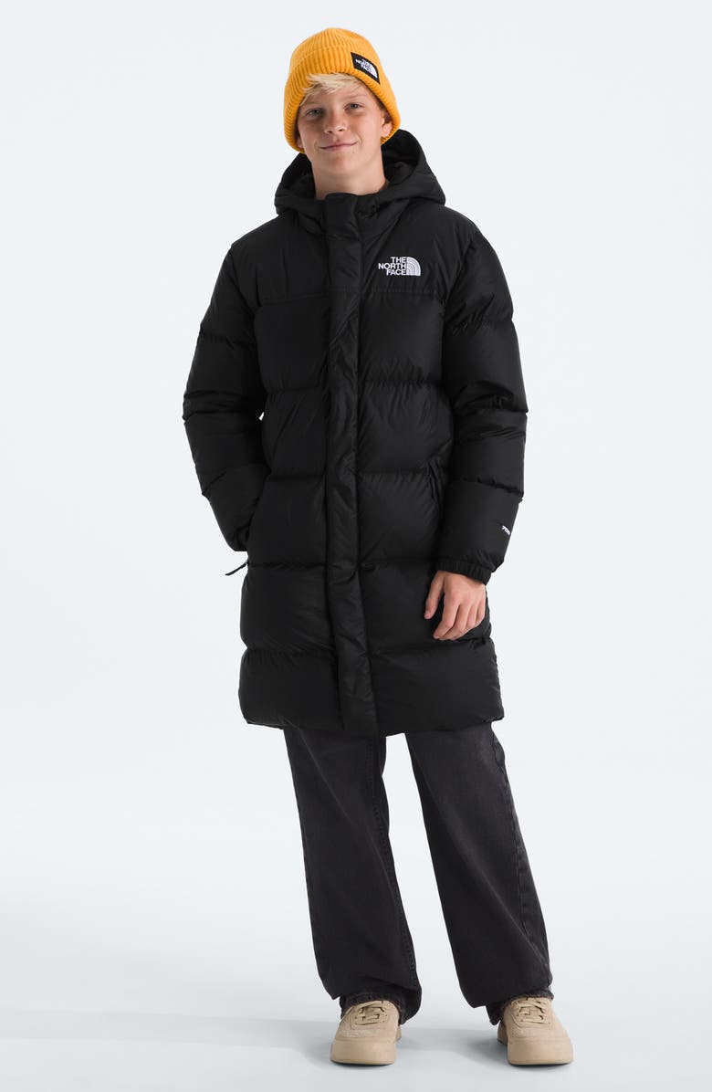 The North Face Kids' Retro 1996 Nuptse 700 Fill Power Down Packable Hooded Long Parka, Main, color, Tnf Black/ Tnf Black